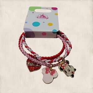Disney Park Elastic Hair Ties 3 Piece Minnie Mouse Charms
